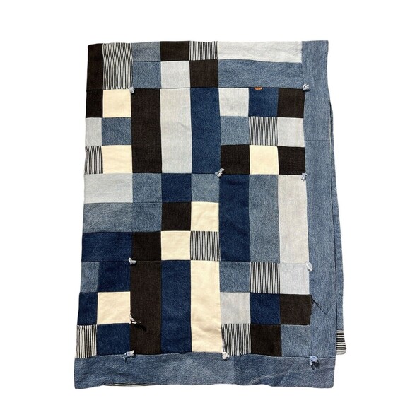 Vtg Levi Blanket Patchwork Jeans Blanket Upcycled Custom ONE OF A KIND - Picture 6 of 16
